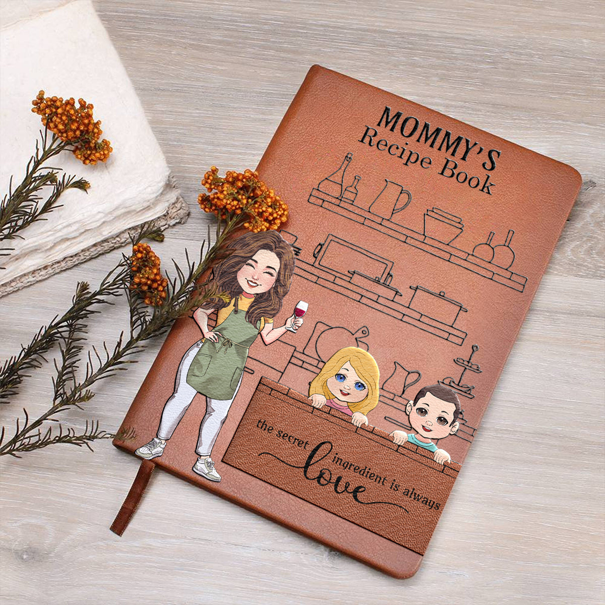 Mom's/ Grandma's/ Alice's... Recipe Book - Personalized Mother Leather Journal