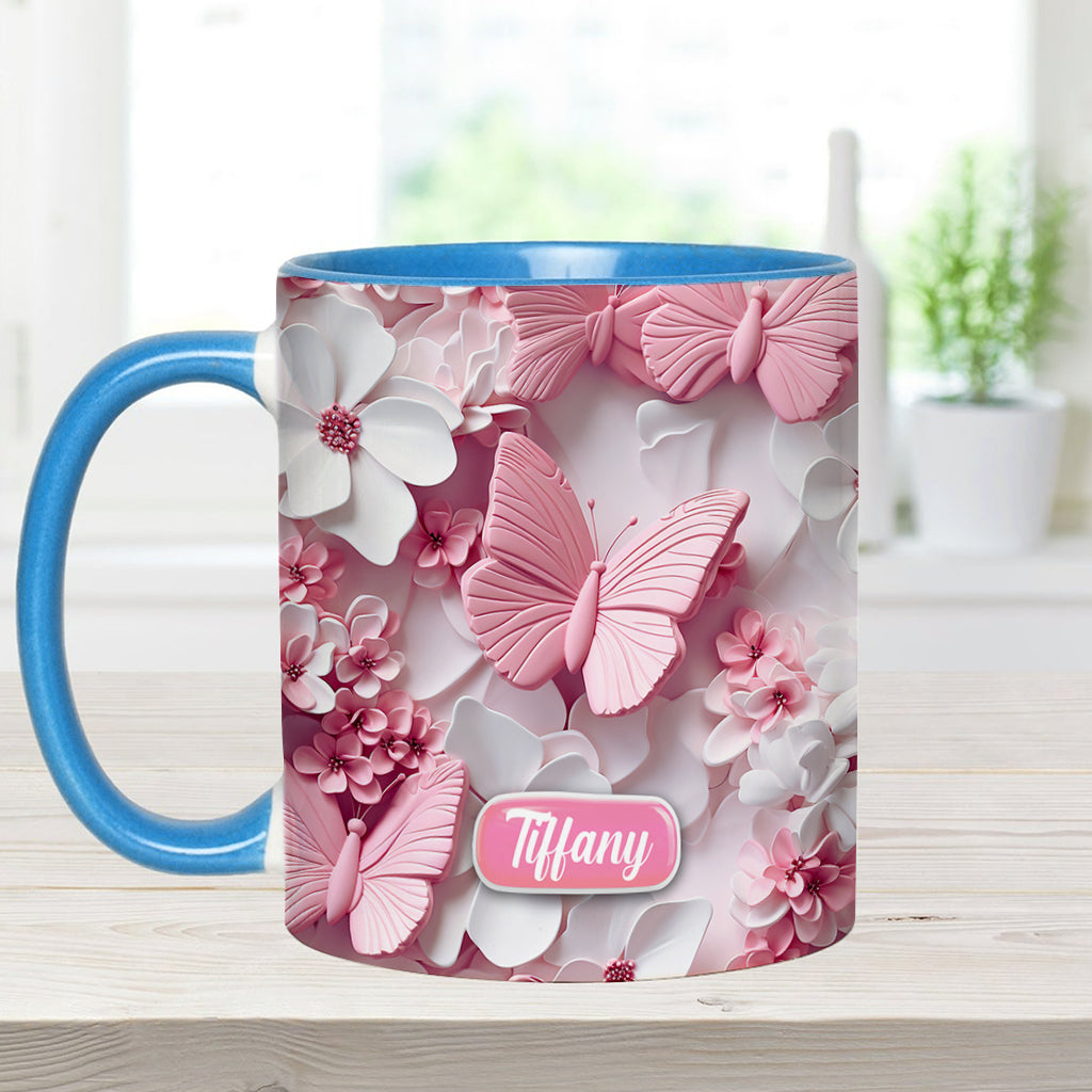 Wonderful Butterflies - Personalized Butterfly Accent Mug