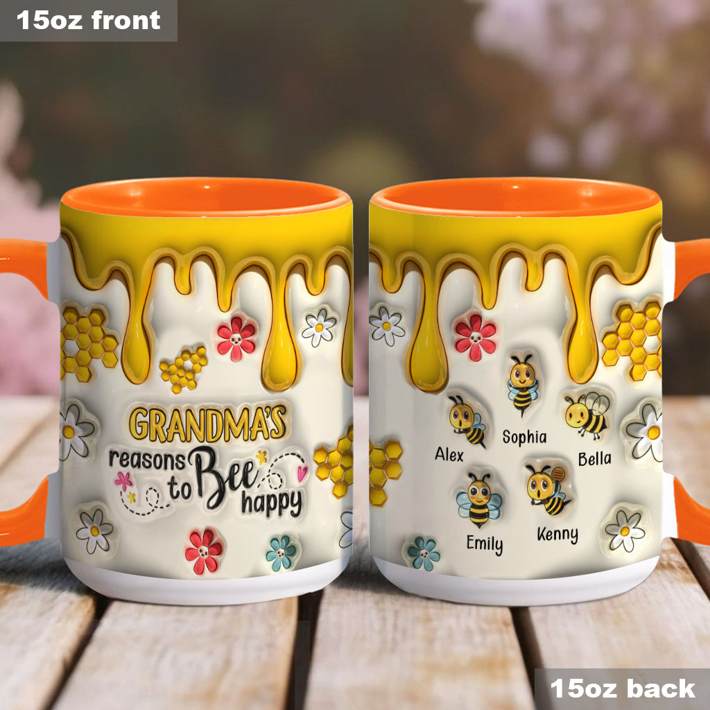 Omas Gründe, glücklich zu sein – Personalisierte Tasse mit Oma-Akzent