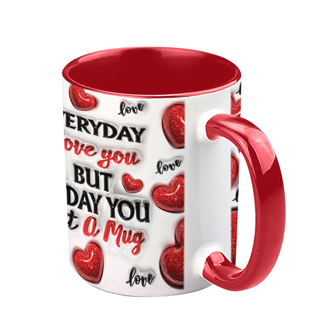 Everyday I Love You - Personalized Couple Accent Mug
