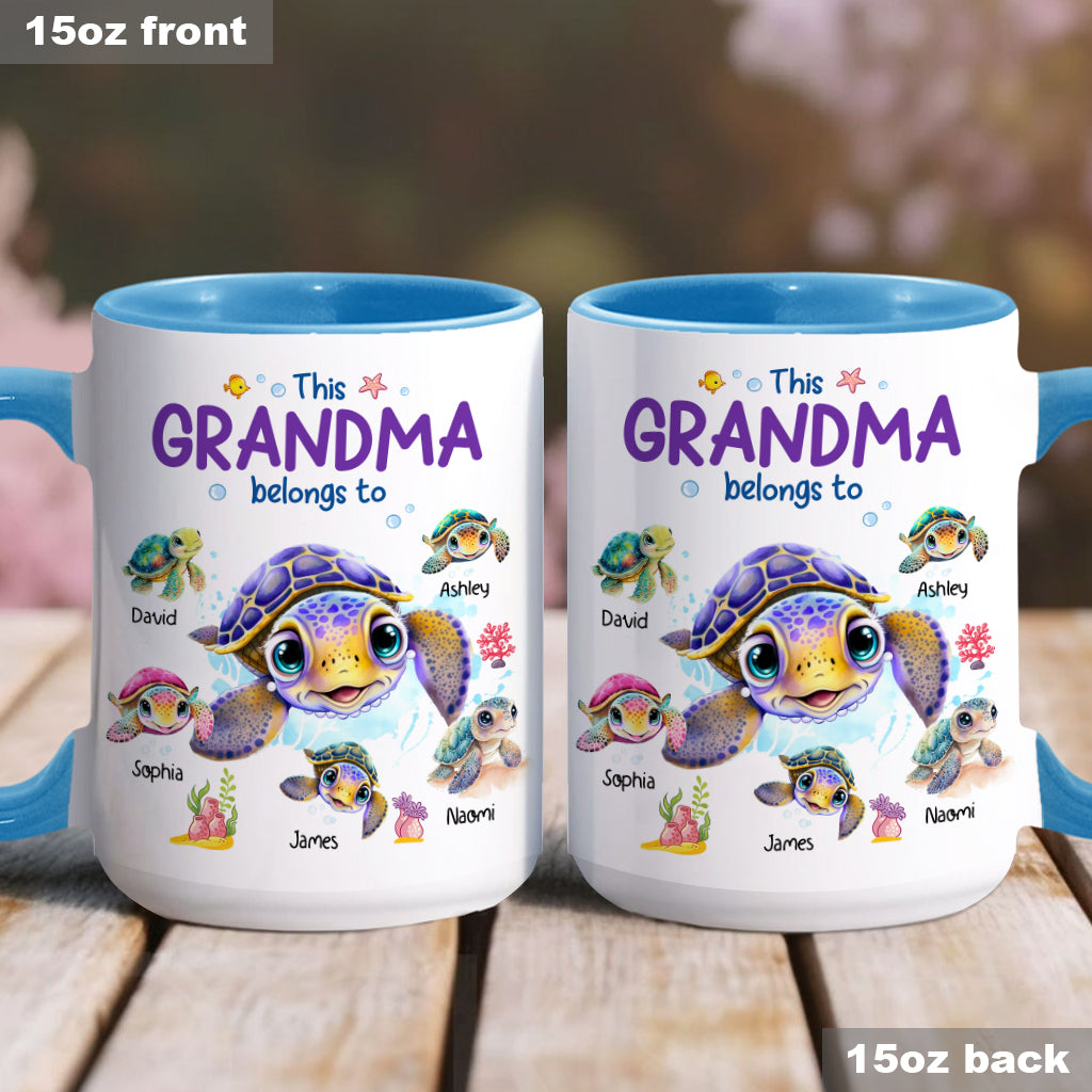 This Grandma Nana Gigi Belongs To - Personalized Grandma Accent Mug