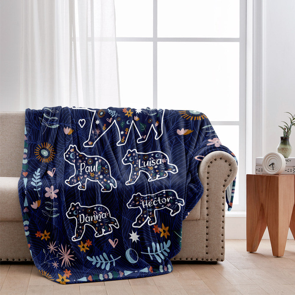 Mama Bear Floral - Personalized Mother Blanket