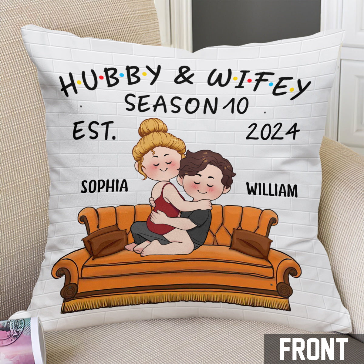 Hubby & Wifey - Personalized Husband And Wife Throw Pillow