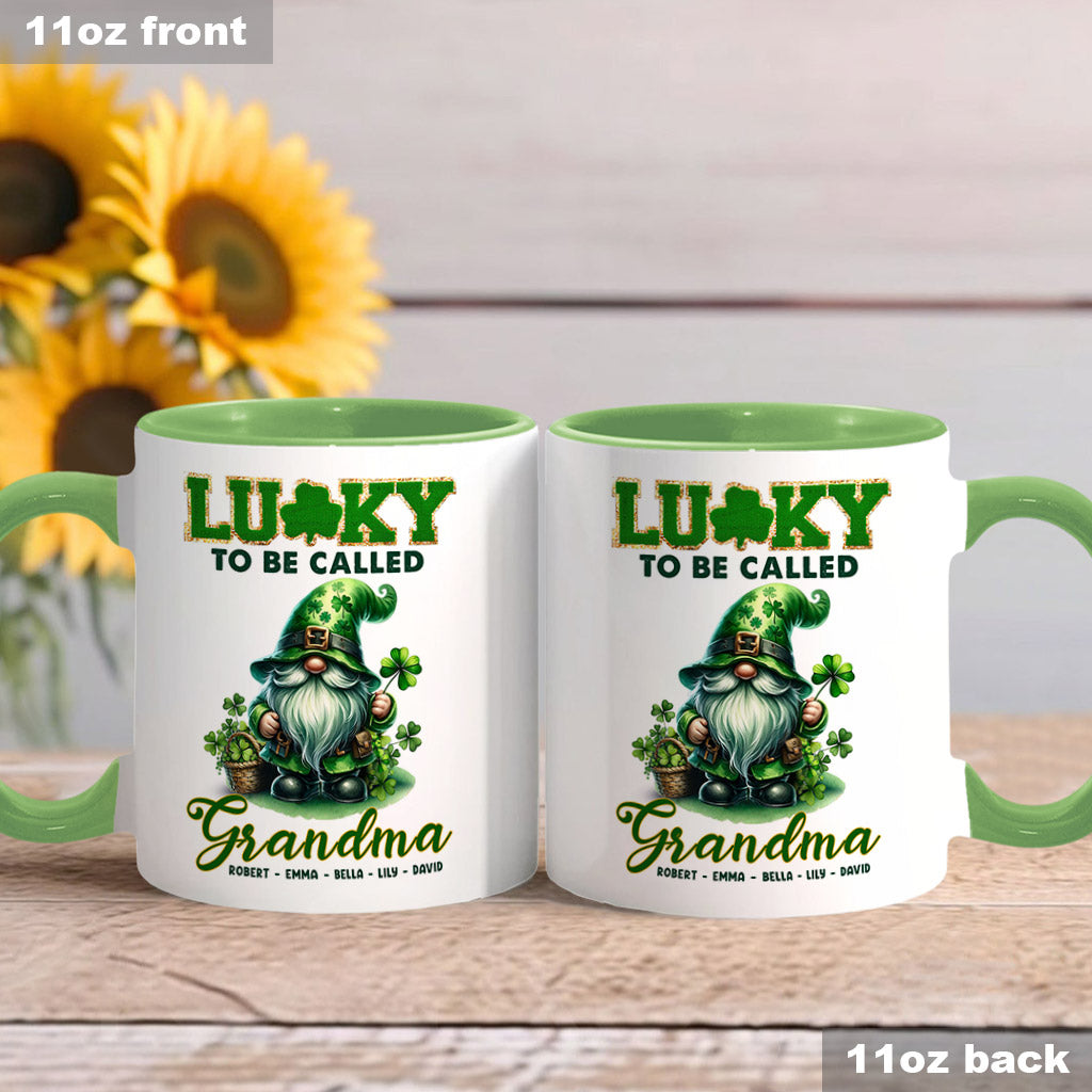 Lucky To Be Called Nana/ Mimi... - Personalized Grandma Accent Mug