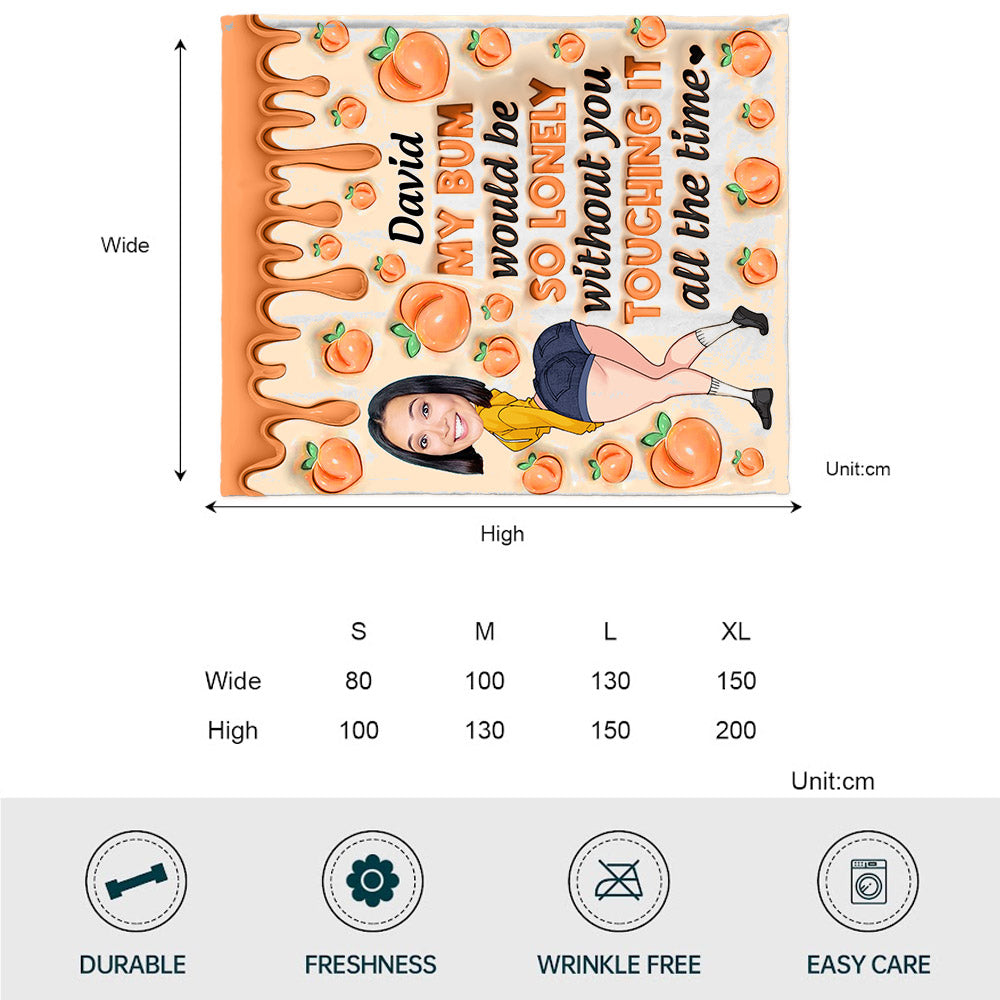 My Bum Would Be So Lonely - Personalized Couple Blanket
