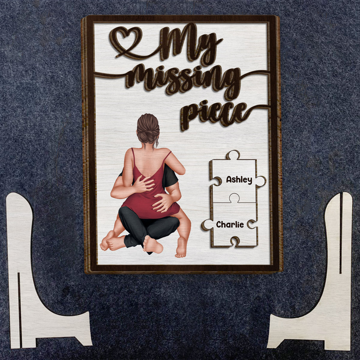 My Missing Piece - Personalized Couple 2 Layered Wood Sign / Wood Plaque