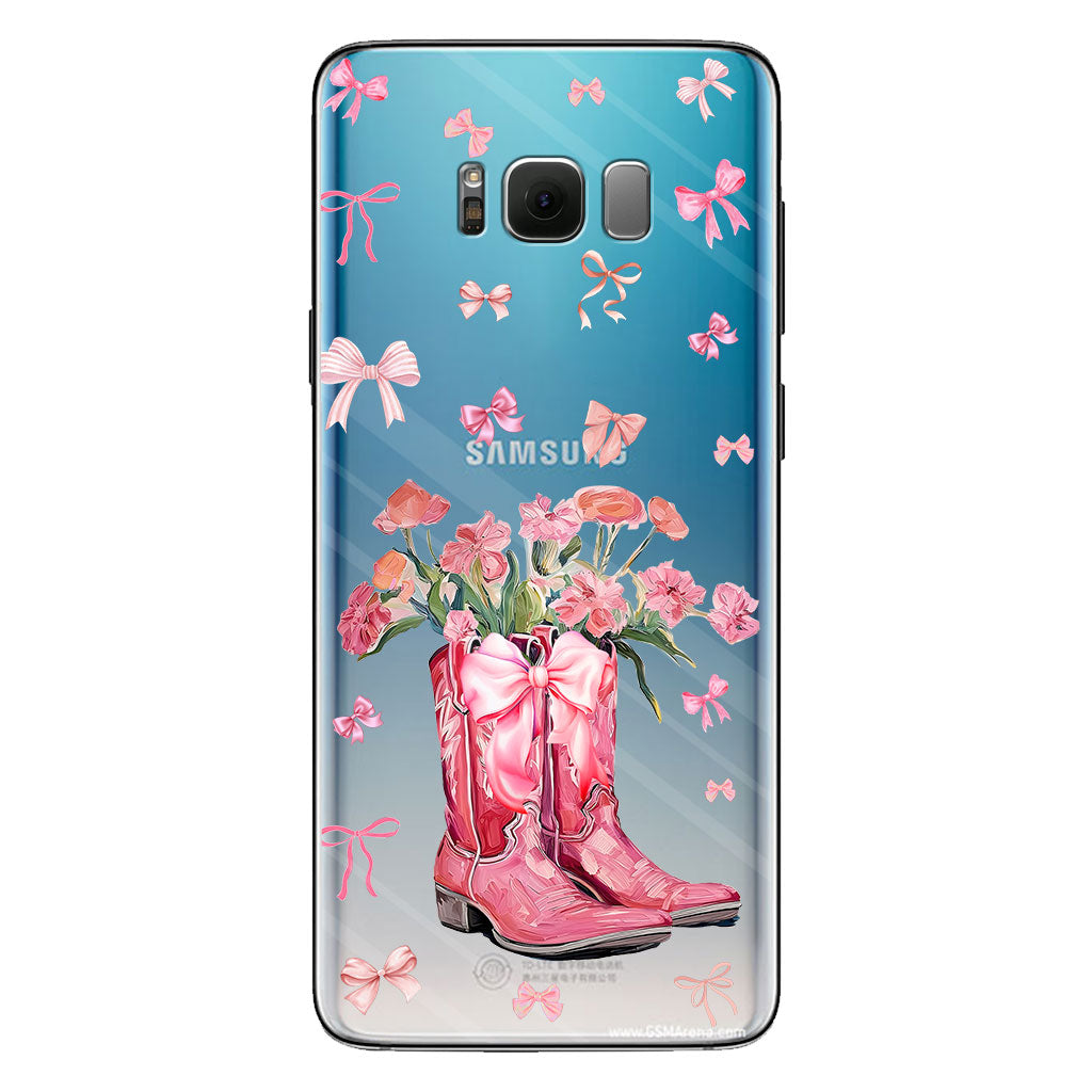 Cowgirl Boots Coquette - Personalized Horse Clear Phone Case