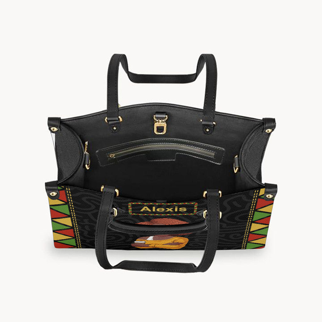 Dope Black Queen - Personalized African American Leather Handbag
