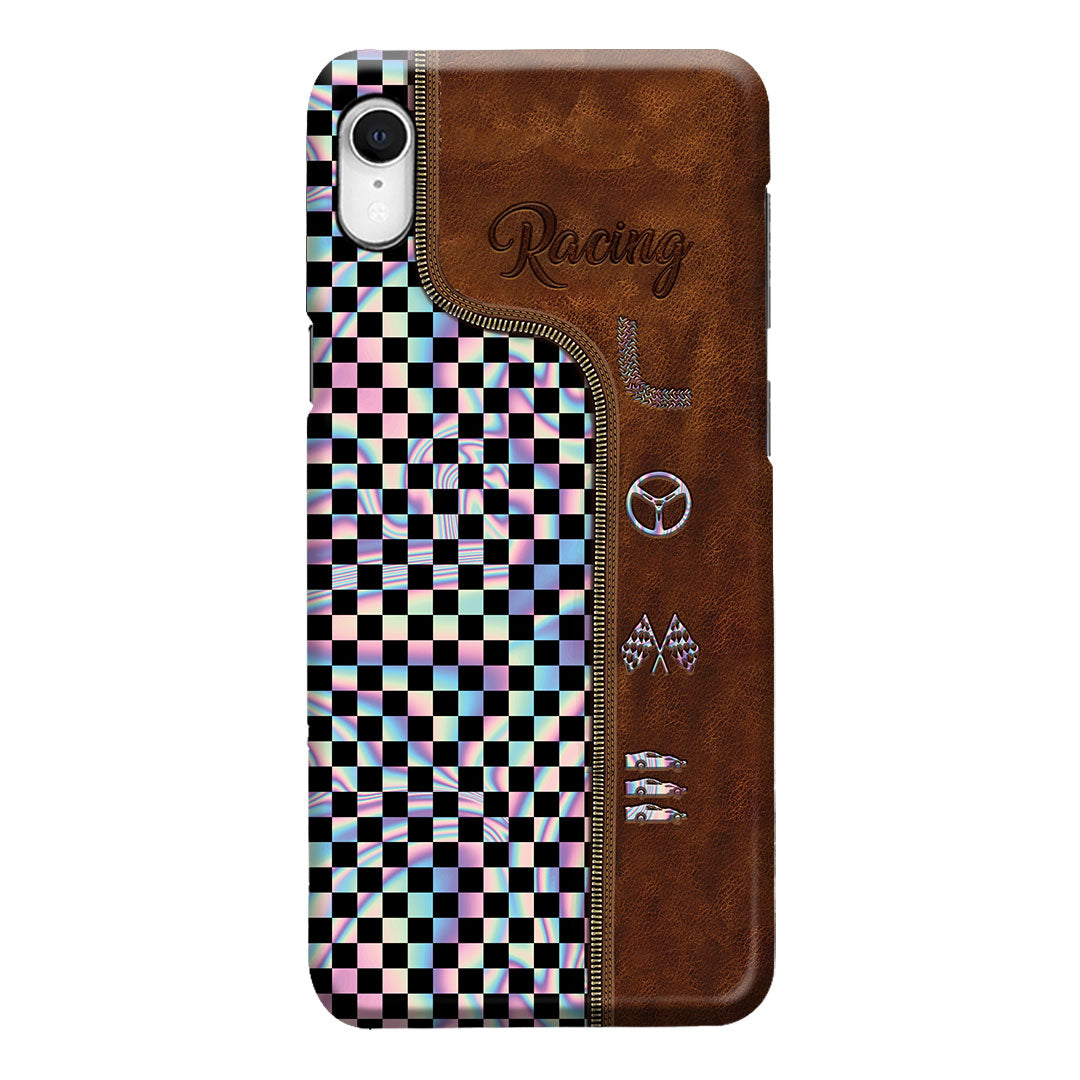 Racing Leather Pattern Print Phone Case