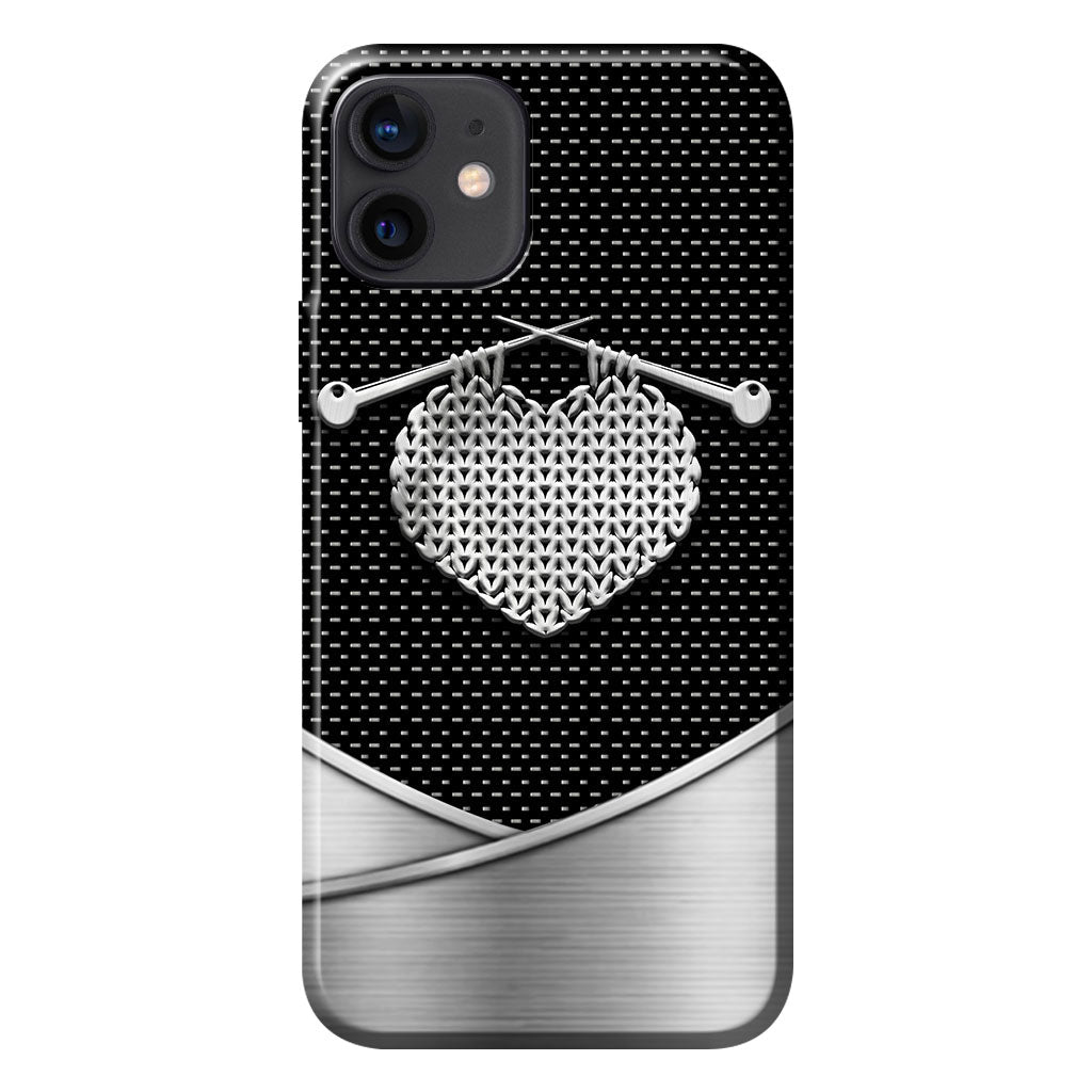 Knit Metal Pattern Print Phone Case 062021