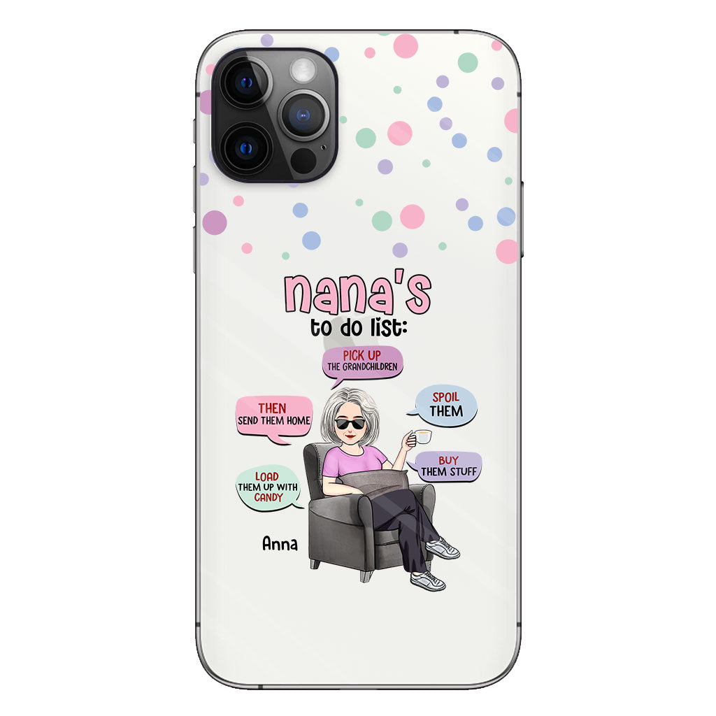 Nana's To Do List - Personalized Grandma Clear Phone Case