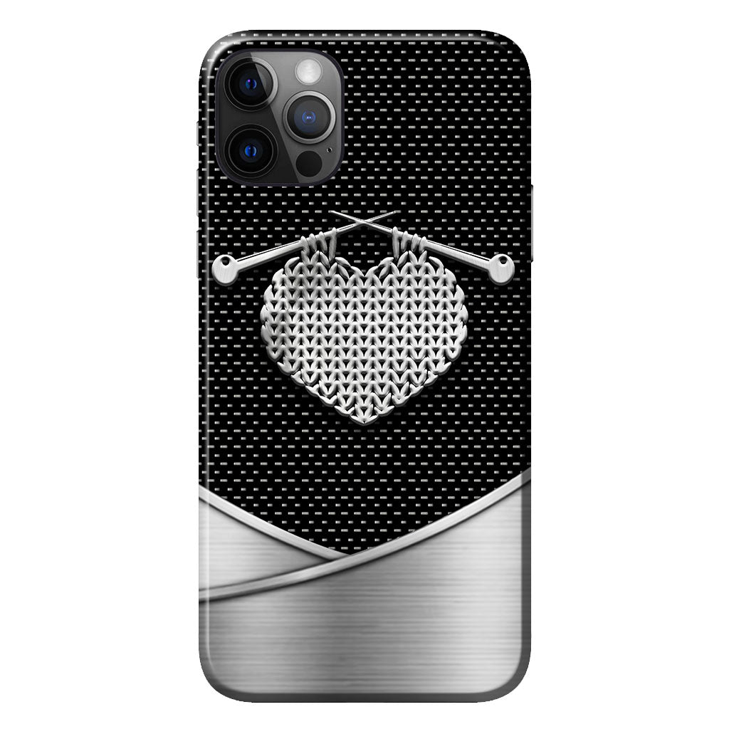 Knit Metal Pattern Print Phone Case 062021