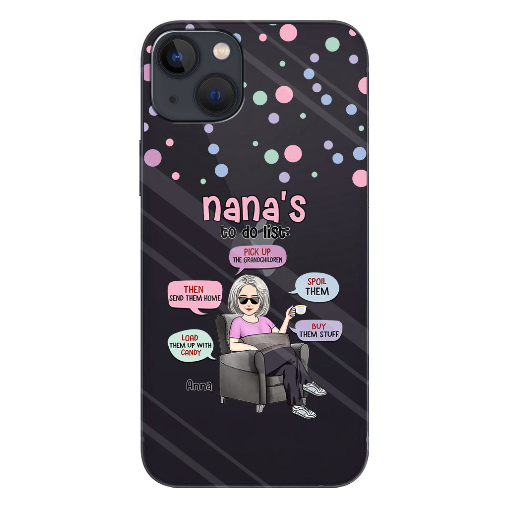 Nana's To Do List - Personalized Grandma Clear Phone Case