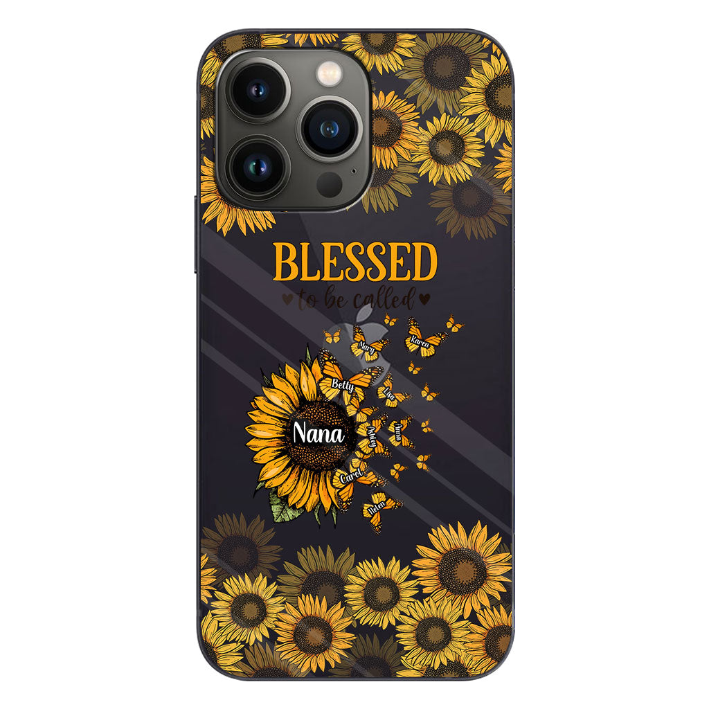 Beautiful Sunflower Blessed To Be Called - Gift for grandma, mom - Personalized Clear Phone Case