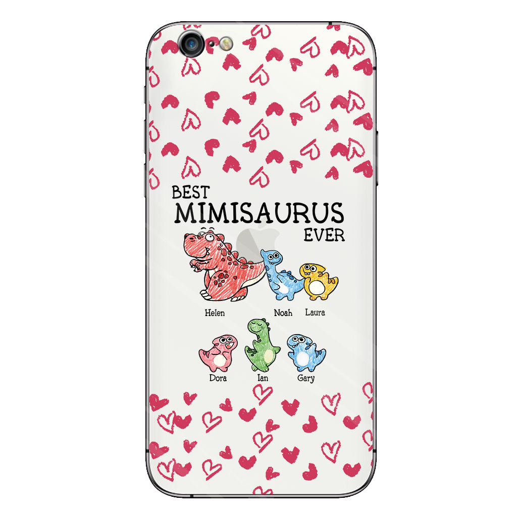 Best Mimisaurus Ever - Gift for grandma, grandpa, dad, mom, aunt, uncle - Personalized Clear Phone Case