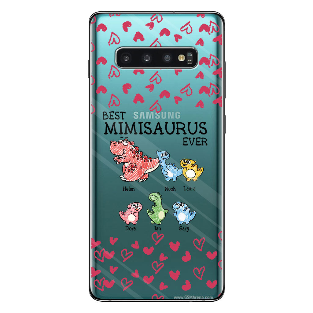 Best Mimisaurus Ever - Gift for grandma, grandpa, dad, mom, aunt, uncle - Personalized Clear Phone Case