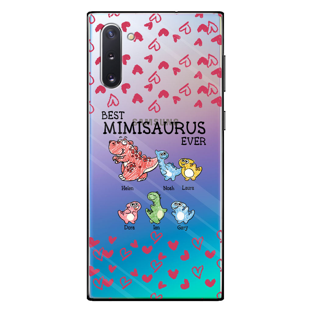 Best Mimisaurus Ever - Gift for grandma, grandpa, dad, mom, aunt, uncle - Personalized Clear Phone Case