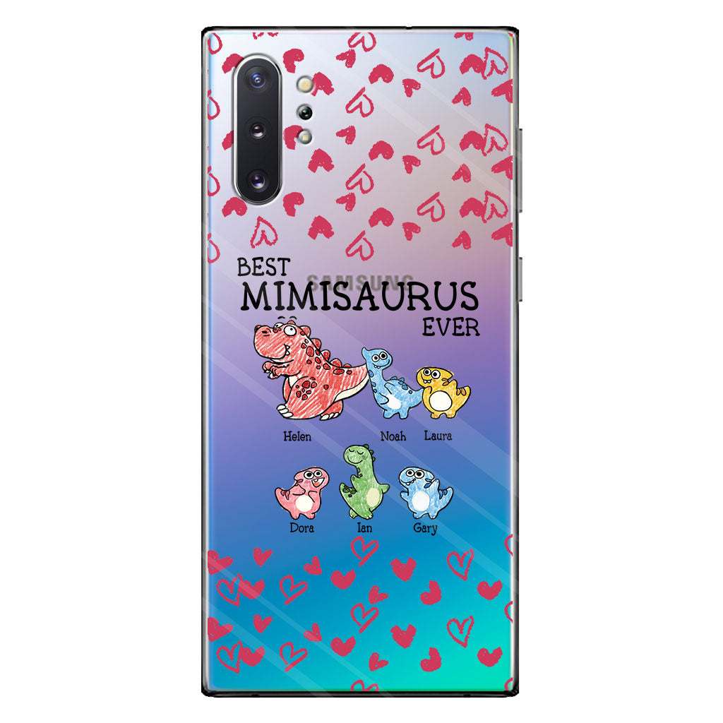 Best Mimisaurus Ever - Gift for grandma, grandpa, dad, mom, aunt, uncle - Personalized Clear Phone Case