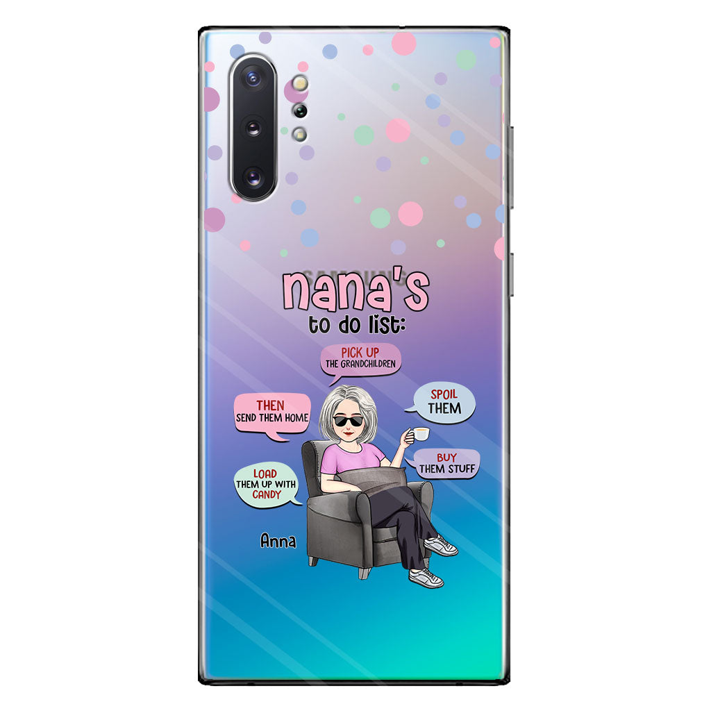 Nana's To Do List - Personalized Grandma Clear Phone Case
