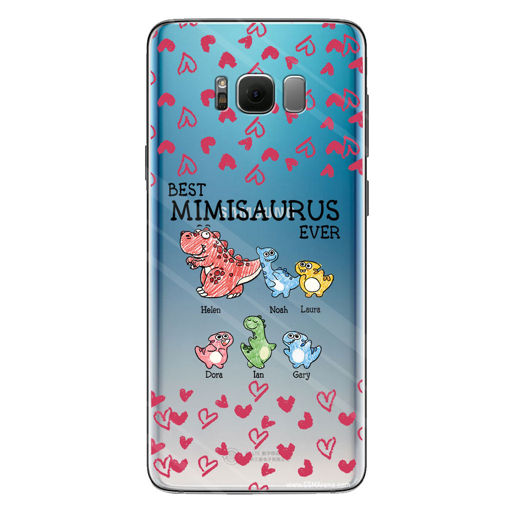 Best Mimisaurus Ever - Gift for grandma, grandpa, dad, mom, aunt, uncle - Personalized Clear Phone Case