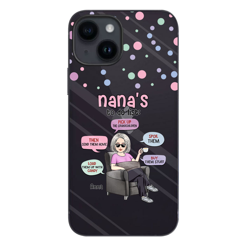 Nana's To Do List - Personalized Grandma Clear Phone Case